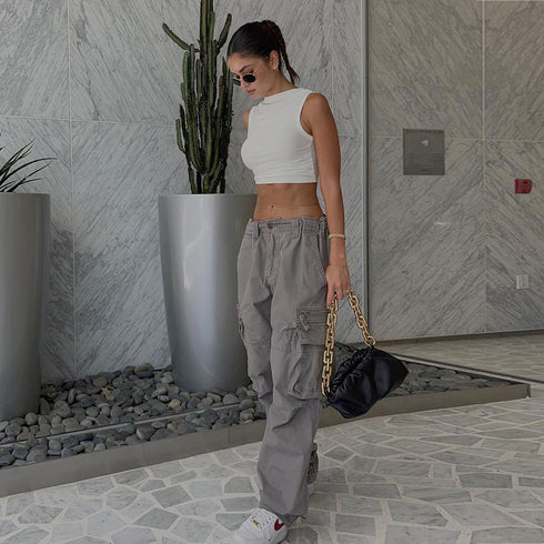 Women's Fashion Low Waist Loose Waist Straight Jeans - ROUTINE FASHION